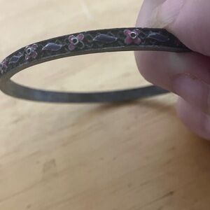 Black Textured Bangle Bracelet